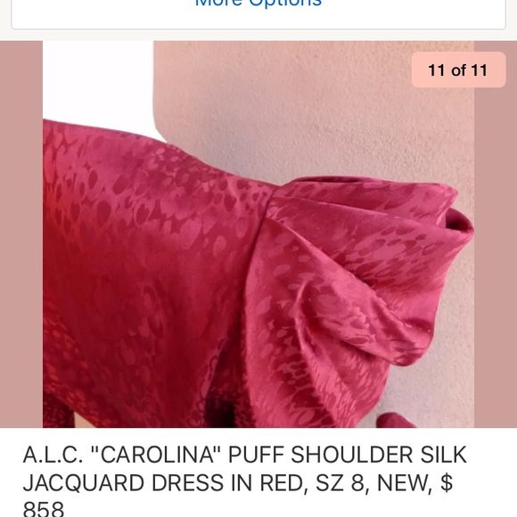 A.L.C. Carolina Puff Shoulder Silk Jacquard Dress - Picture 4 of 6